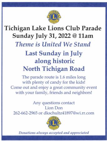 Tichigan Lake Lions Club Parade